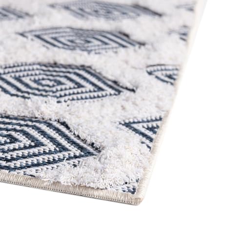 Rugs.com - Sabrina Soto Casa Rug – 6 Ft Runner Navy Blue Cotton Textured Runner – Ideal for Hallways, Entryways, and Kitchens - color: Navy Blue, size: 2'3" x 6' (Runner)