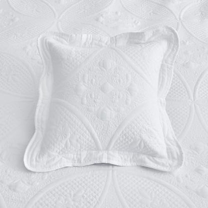 DaisyHuang Bedspread - Full Size Bedding Cover - Modern & Contemporary Coverlet Set, Real Stitching, Reversible, Lightweight, 5 Piece, White - color: White, size: Full(96"x110")
