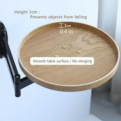 Small Round Wall-Mounted Table, Folding Retractable Coffee Table, Made of Solid Wood, Suitable for Home, Shop, Milk Tea Shop and Cake Shop - color: B
