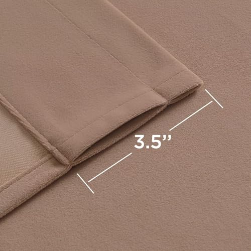 Joydeco Velvet Curtains Rose Beige Blackout Curtains Thermal Insulated 63 inches Long Window Curtains Super Soft Room Darkening Drapes for Bedroom Living Room Elegant Rod Pocket 2 Panels Rose Beige - color: Rod Pocket | Rose Beige, size: 52"W x 63"L (Pack