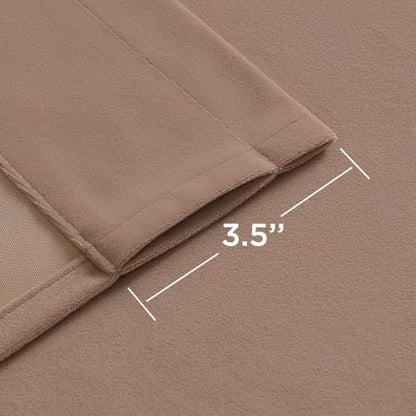 Joydeco Velvet Curtains Rose Beige Blackout Curtains Thermal Insulated 63 inches Long Window Curtains Super Soft Room Darkening Drapes for Bedroom Living Room Elegant Rod Pocket 2 Panels Rose Beige - color: Rod Pocket | Rose Beige, size: 52"W x 63"L (Pack