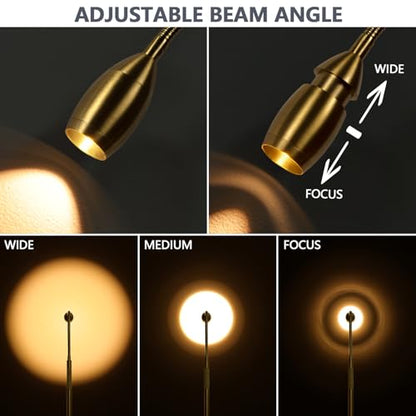 Reading Floor Lamp, 72" LED Dimmable Lamp with Gooseneck,Zoomable Spotlight | Adjustable Color Beam Standing Lamp, Touch & Remote Control, Task Craft, Sewing, Bedroom Living Room, Office, Light Gold - color: Light Gold