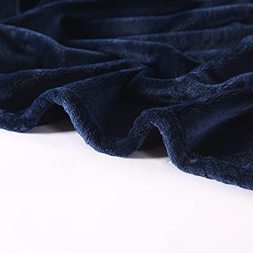 TASTHROW Large Flannel Fleece Throw Blanket, 50×70 Inch | Cozy Lightweight Thick Blanket - All Seasons Suitable for Women, Men and Kids (Two Pack, Navy) - color: Navy, size: Two Pack 50"x70"
