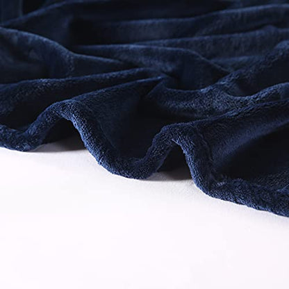 TASTHROW Large Flannel Fleece Throw Blanket, 50×70 Inch | Cozy Lightweight Thick Blanket - All Seasons Suitable for Women, Men and Kids (Two Pack, Navy) - color: Navy, size: Two Pack 50"x70"