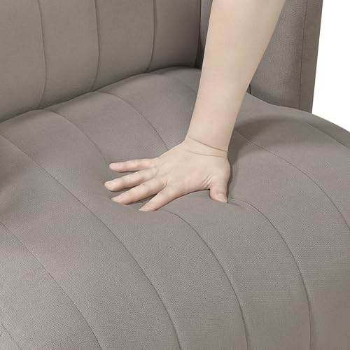 Lexicon Swivel Accent Chair, Textured Fabric Upholstered 360 Degree Swivel Barrel Chair with Channel Tufted, Comfort Seat, for Living Room, Bedroom, Office, Easy Assembly, Taupe - color: Taupe