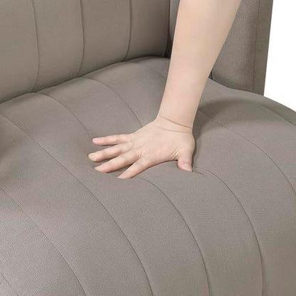 Lexicon Swivel Accent Chair, Textured Fabric Upholstered 360 Degree Swivel Barrel Chair with Channel Tufted, Comfort Seat, for Living Room, Bedroom, Office, Easy Assembly, Taupe - color: Taupe