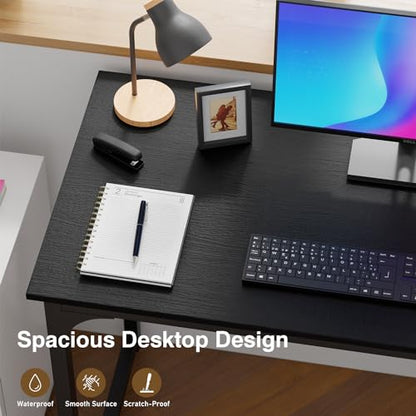 FDW 39 inches Computer Desk, Modern Simple Style Desk for Home Office, Study Student Writing Desk,Black - color: Black, size: 40 Inches
