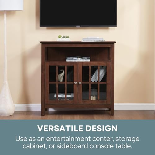 Convenience Concepts Big Sur Highboy TV Stand 36" - Modern Entertainment Center For TVs up to 40", Storage Cabinet for Dining, Living Room, & Entryway, Console Hall Table with Shelves, Espresso - color: Espresso