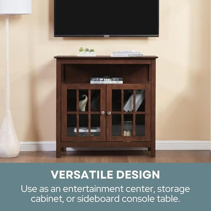 Convenience Concepts Big Sur Highboy TV Stand 36" - Modern Entertainment Center For TVs up to 40", Storage Cabinet for Dining, Living Room, & Entryway, Console Hall Table with Shelves, Espresso - color: Espresso