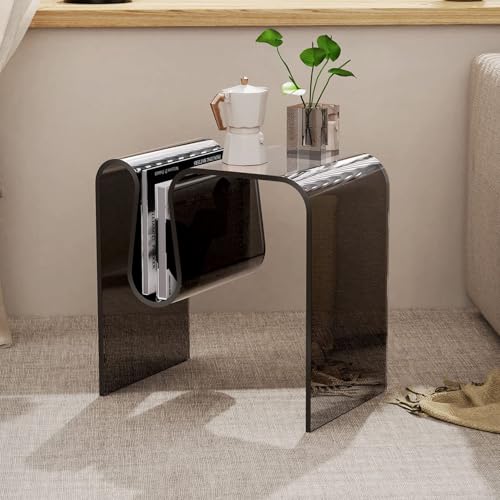 JATIBOSH Narrow Sofa End Table, Small Coffee Snack Table, Laptop Table for Couch, Accent Table for Living Room Bedroom, Acrylic Coffee Table, Coffee Table for Small Space, Simple Center Table