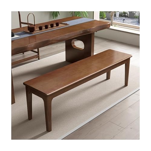 Narrow Noodle Bench Entryway Wood Bench Farmhouse Dining Table Bench Wooden Bench with Armless Design End of Bed Bench for Bedroom Dining Room Living Room Hallway(Walnut,L-100cm/39.4in) - color: Walnut, size: L-100cm/39.4in