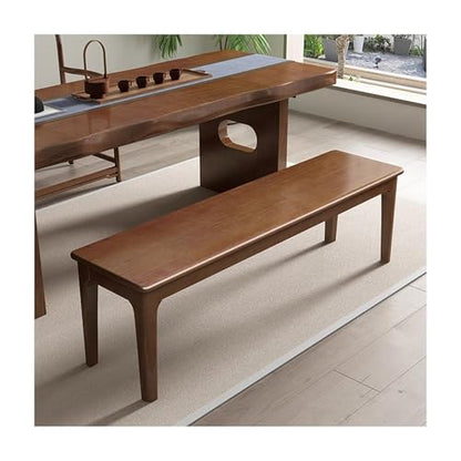 Narrow Noodle Bench Entryway Wood Bench Farmhouse Dining Table Bench Wooden Bench with Armless Design End of Bed Bench for Bedroom Dining Room Living Room Hallway(Walnut,L-100cm/39.4in) - color: Walnut, size: L-100cm/39.4in