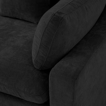 Cloud Couch Modular Sectional Sofa,82.68" L Shaped Couch,Down Filled Convertible Wide Seater, 2 Seater+Ottoman for Living Room Set,Covers Washable&Replaceable,Black - color: Black, size: 2 Seat &Ottoman