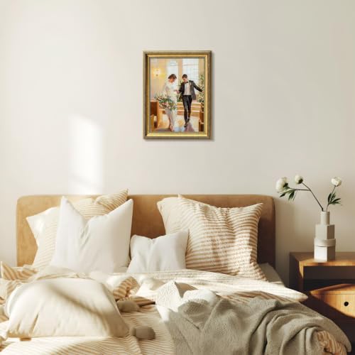 9x12 Picture Frames, Vintage Photo Frame for Tabletop or Wall Decor, Fit with 9 x 12 Pictures, Antique Gold Color, Perfect for Home Office Gallery Wall, 1 Pack - color: Gold Distressed, size: 9x12-1P