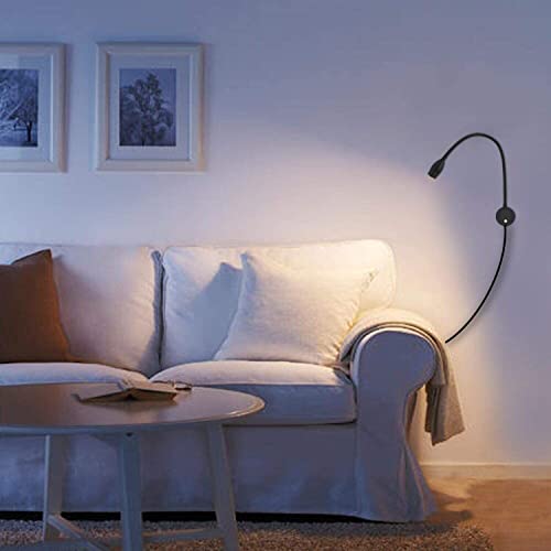 Adust Bedside Reading Light for Bed, Bed Wall Mounted Reading Light, 3W LED Touch Dimmable Brightness Minimalist Wall Headboard Reading Lamp, 3 Colour Temperature, 3000k, 4000k, 6000k - size: Black (2-Pack)