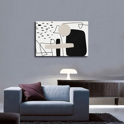 Minimalist Black & White Line Art Wall Decor Poster Wall Art Decor Print Picture Paintings for Living Room Bedroom Decoration Unframe 12x18inch