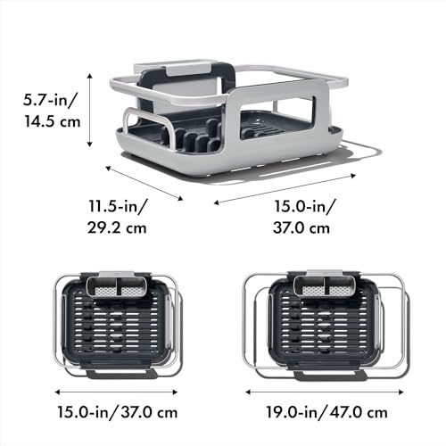 OXO Good Grips Extendable Over-The-Sink Aluminum Drying Dish Rack - size: One Size