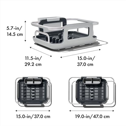 OXO Good Grips Extendable Over-The-Sink Aluminum Drying Dish Rack - size: One Size
