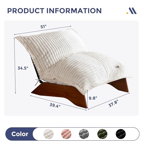 MAXYOYO Adjustable Living Room Chair, 3-Position Bean Bag Chair with Frame | Upholstered Accent Chair with Frame, Removable Cushion, Soft Reclining Lounge for Bedroom, Apartment, Office, Beige - color: Striped Cross Beige