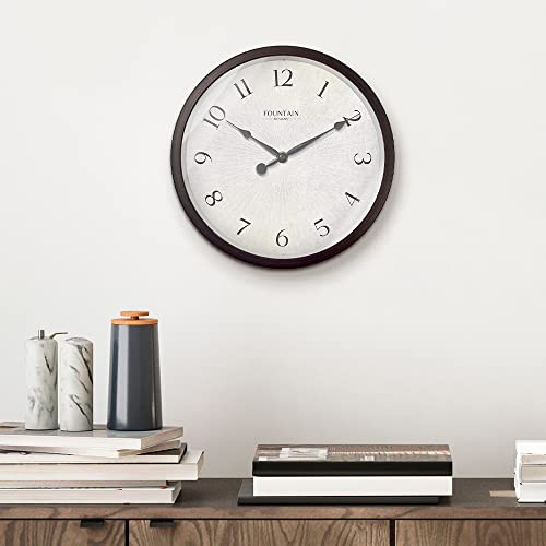 10" Silent Modern Farmhouse Wall Clock, Oil Rubbed Bronze | Battery Operated, Regular Arabic Numeral, Accurate & Easy to Read for Living Room, Bedroom, Kitchen & Home Office - color: Oil Rubbed Bronze, size: 10 inch