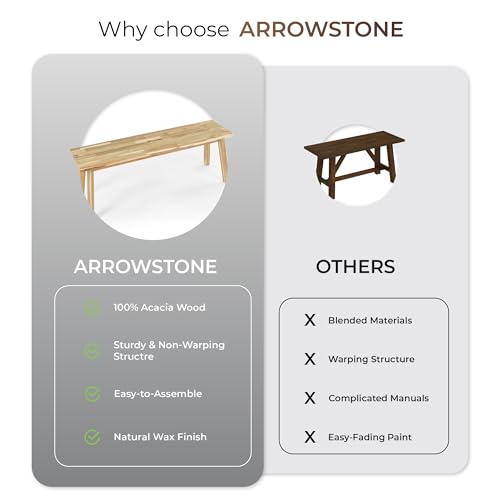 ARROWSTONE Solid Wood Bench for Entryway, Bed Bench, Dining, Plant Stand - Wooden Bench Indoor (47 inches) - size: 47 inches