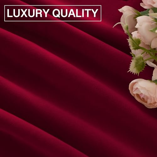 Red Curtains for Bedroom Soft Velvet Drapes, W42 x L90, 2 Panels | 300GSM Rich Velvet, Christmas Holiday Gifts, Thermal Insulated, Privacy Protect, Noise Reducing, Theater Backdrops, Hallway - color: *Autumn Series - Red, size: 42"W x 90"L (Pack of 2)