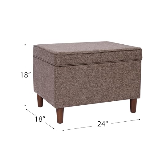 Spatial Order 24" Dinah Collection Storage Ottoman - Chocolate Brown - color: Brown