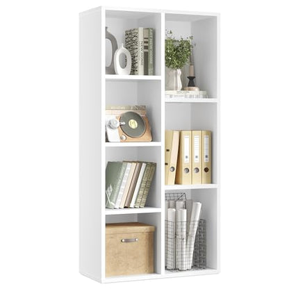 VASAGLE Bookcase Cube Shelf with 7 Compartments, 9.4 x 19.7 x 41.9 Inches | Bookshelf storage shelf, Cloud White, CUSTOS Collection, ULBC27WT - color: Cloud White, size: 7 Cubes (9.4"D x 41.9"H), style: 1 Pack