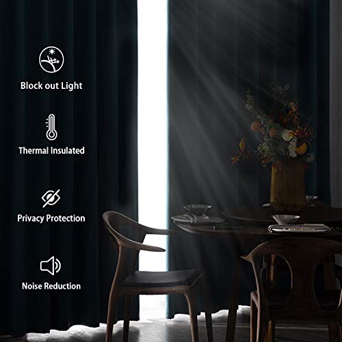 DWCN Blackout Curtains with Tiebacks - Christmas Thermal Insulated Privacy Protection Grommet Window Curtains for Living Room Bedroom, 38 x 45 inch Length, Burgundy, Set of 2 Panels - color: Burgundy, size: 38"W x 45"L (Pack of 2)