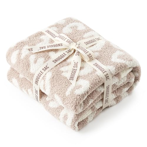 Snuggle Sac Leopard Throw Blanket for Couch Bed Sofa 50x60 inches, Reversible Beige Leopard Blanket Ultra Soft Cozy Blankets for Women Mothers Birthday Gifts - color: Leopard Beige, size: Throw(50"x60")