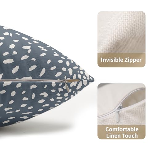 Antelope Gray Blue Lumbar Pillow Covers 12X20 Inch Neutral Animal Faux Fawn Decorative Pillow Cases Modern Euro Cotton Linen Throw Pillows Set of 2 Farmhouse Home Decor for Couch Porch Outdoor - color: 3-gray Blue, size: 20" x 12" (Pack of 2)
