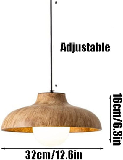 Japanese Style Resin Pendant Light,12.6 in Glass Single Head Bedroom Headboard Hanging Lamp Fixtures, Kitchen Island Dining Room Living Small Size Easy to Install Chandelier