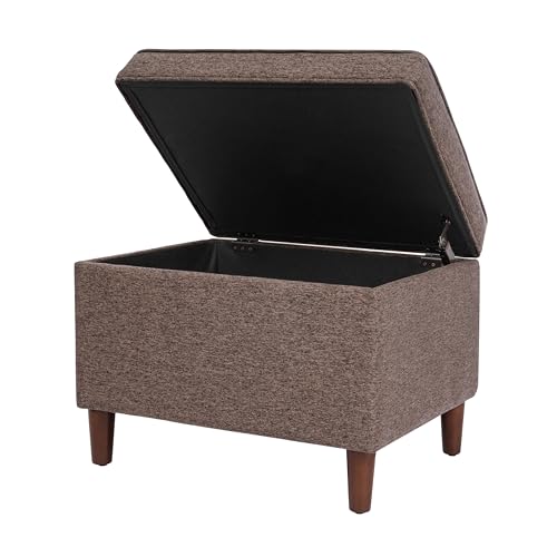 HomePop 24" Dinah Collection Storage Ottoman - Chocolate Brown - color: Brown
