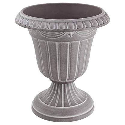 Arcadia Garden Products PL10WW Classic Traditional Plastic Urn Planter, 15" x 13", Whitewash - color: Whitewash, size: 15" x 13"