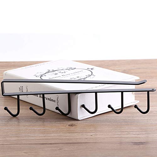 Coffee Mug Rack Under Cabinet, Coffee Cup Holder Under Cabinet, Iron Kitchen Utensil Coffee Mug Holder for Cupboard Shelf(Black) - color: Black