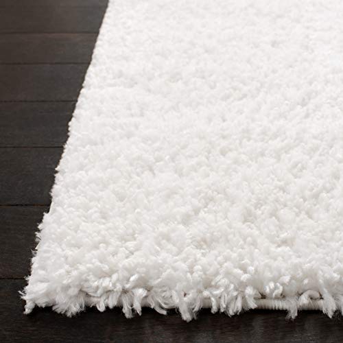 SAFAVIEH August Shag Collection Accent Rug - 2'3" x 4', White, Solid Design, Non-Shedding & Easy Care, 1.2-inch Thick Ideal for High Traffic Areas in Entryway, Living Room, Bedroom (AUG900A) - color: White, size: 2'3" x 4' (Rectangular)