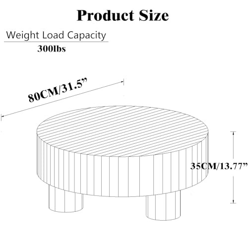 31.5" Modern Round Wood Coffee Table MDF Center Table Striped Design Modern Dinning Table for Living Room, Office, Apartment.(Stripes) - color: Color Mixing