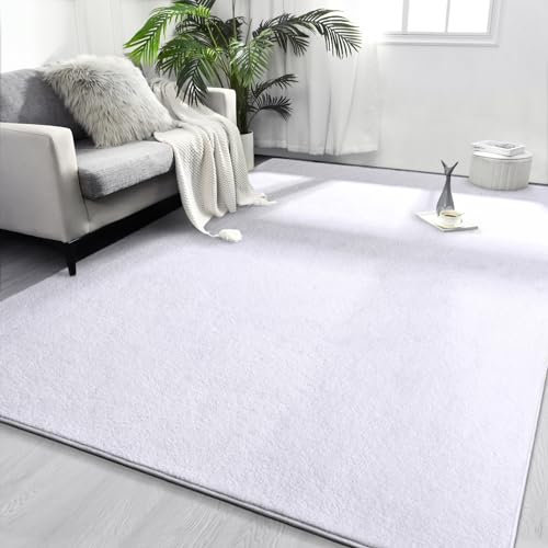 FlyDOIT Area Rugs for Bedroom Living Room, 4x6 White Super Soft Comfy Thickened Memory-Foam Indoor Carpets, Modern Aesthetic Minimalist Carpet for Boys Girls Adults Apartment Nursery Home Décor - color: White, size: 4' x 6' (Rectangular)
