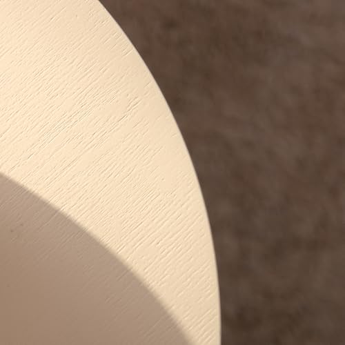 34" Space-Saving Modern Nesting Side Tables Set of 2, Modern Nesting Side Tables Set of 2 with Embossed Lines, Mid-Century End Table for Living Space, Beige+White