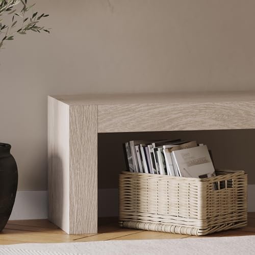 Maven Lane Zeno Bench, Grey Solid Wood | Handcrafted Solid Wood Bench, Ideal for the Living Room, Entryway, Foot of the Bed, or Extra Dining Table Seating - color: Weathered Grey