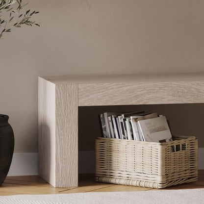 Maven Lane Zeno Bench, Grey Solid Wood | Handcrafted Solid Wood Bench, Ideal for the Living Room, Entryway, Foot of the Bed, or Extra Dining Table Seating - color: Weathered Grey
