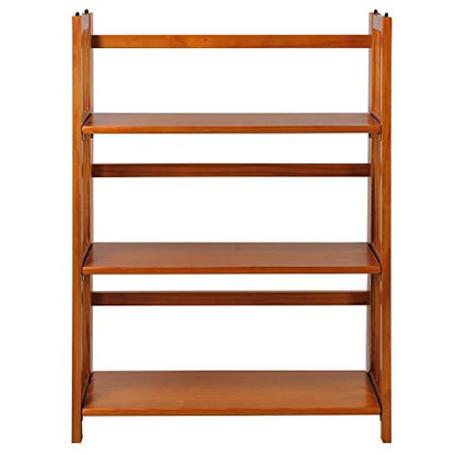 Casual Home 3-Shelf Folding Stackable Bookcase (27.5" Wide)-Honey Oak - color: Honey Oak, size: 3-Shelf Stackable