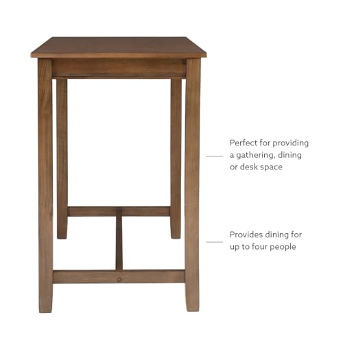 Linon Claridge Rustic Wood 36 inch Height Pub Table - color: Rustic Brown, size: Counter Height