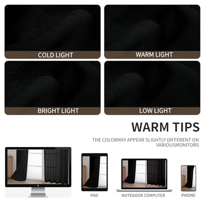 CUCRAF Black Sheer Curtains 72 Inches Long 2 Panels Set, Semi Sheer Rod Pocket Window Treatment Voile Drapes for Living Room Bedroom(37''W x 72''L, Black) - color: Black, size: 37"W x 72"L (Pack of 2)
