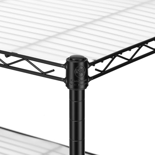 Finnhomy 6-Tier Wire Shelving Unit - Adjustable Steel Wire Rack with 6 Shelves, PE Mat and Stable Leveling Feet, NSF Certified, Black - color: Black, size: 60 Inches