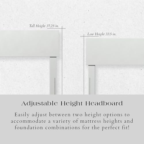 AFI, Orlando Twin Adjustable Modern Solid Wood Panel Headboard, White - color: White, size: Twin