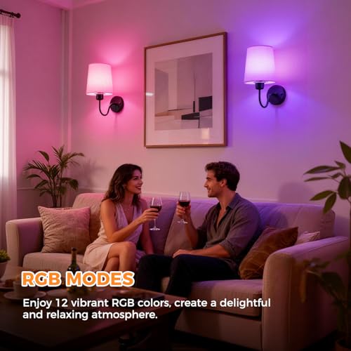 Battery Operated Wall Sconce Set of 2, Rechargeable Wall Sconces with 10000mAh Dimming Magnetic Bulb, Wireless Battery Powered Wall Lights with Pleated for Bedroom Living Room Gallery Hallway,Black - color: Black01-white