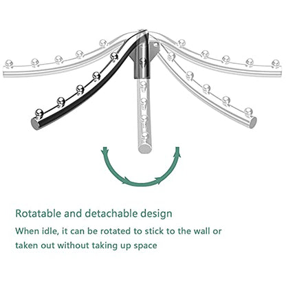 2 Pack Clothes Hanger Rack Wall Mount with 180°Rotation Swing Arm | Folding Garment Hook Suit Hangers Coat Storage Organizer for Laundry Room Bedroom Clothing Drying Rack with 5 Hooks - color: 5 Hanger * 2 38CM