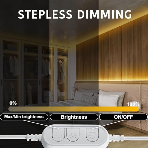 dalattin Warm White LED Strip Lights 50ft, Led Lights Strip Dimmable Bright 24V 3000K, 900 LEDs Lights for Bedroom, Mirror, Kitchen, Strong Adhesive（2 Rolls of 25ft） - color: Warm White, size: 50FT