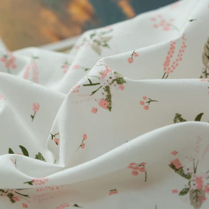 mixinni Cotton Floral Duvet Cover Twin Girl Pink Flower Teenage Girls Duvet Cover Set with Zipper Ties, Easy Care, Ultra Soft and Breathable-Twin Size - color: 00 # Pink Flower, size: Twin(68" x 86")